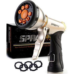 Hose Sprayer Nozzle –Heavy Duty Garden Hose Nozzle - 9 Adjustable Nozzle Pattern